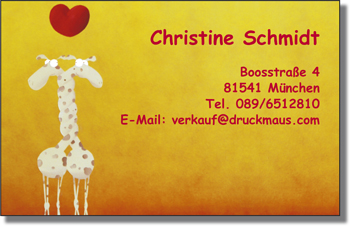 7423 - Visitenkarten Giraffenliebe