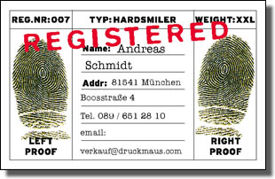 7452 - Visitenkarten Fingerprint