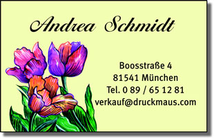 835 - Visitenkarten Blumen