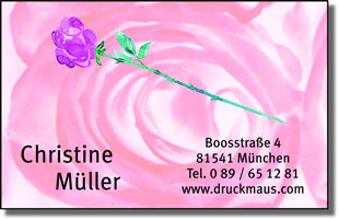 851 - Visitenkarten Rose